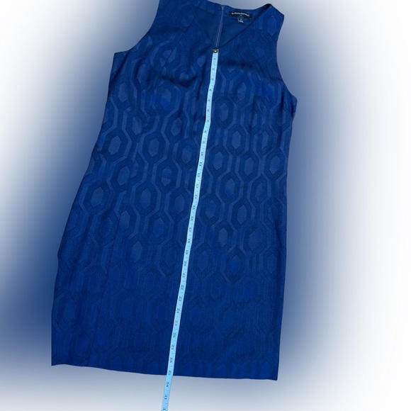 Banana Republic Sleeveless Diamond Jacquard Shift Dress Deep Sea Blue - Size 4 - Picture 11 of 11
